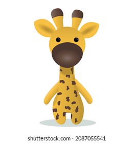 Cute giraffe cartoon isolated on white background