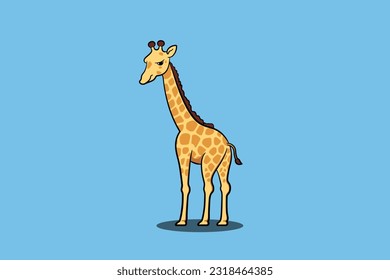 Cute Giraffe cartoon mascot vector