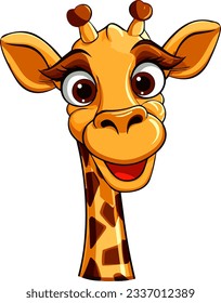 Cute Giraffe Cartoon On White Background