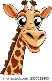 Cute Giraffe Cartoon On White Background