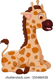 cute giraffe cartoon smiling