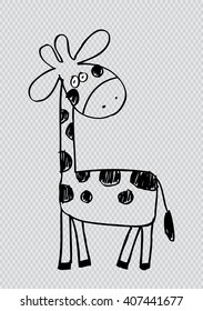  Cute giraffe. Cartoon style.