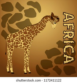 Cute Giraffe in cartoon style, vector art and illustration.