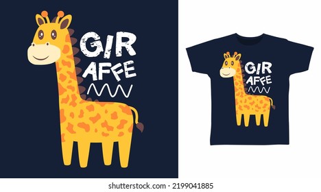 Cute giraffe cartoon tshirt art designs