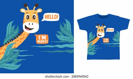 Cute giraffe cartoon tshirt designs