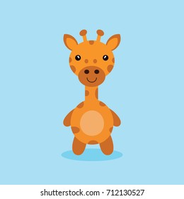 cute giraffe cartoon vector