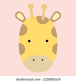 Cute Giraffe Cartoon Vector Icon Illustration. Flat Cartoon Style