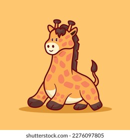 Cute Giraffe Cartoon, Vektorsymbol