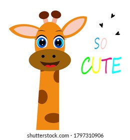 cute giraffe  cartoon vector illustration 