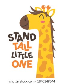 Cute giraffe cartoon vector illustration design.