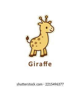 Cute giraffe cartoon. Vector illustration of a giraffe doll.