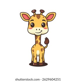 Cute Giraffe Cartoon Vector Illustration