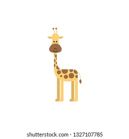 cute giraffe cartoon vector on a white background