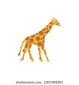 Cute giraffe cartoon vector on a white background