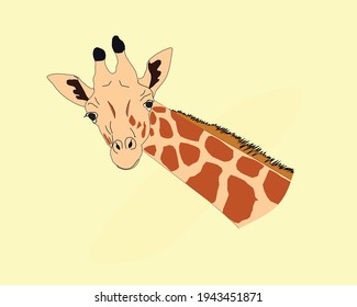 A cute giraffe character in cartoon style