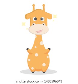 cute giraffe character with a happy expression design vector illustration