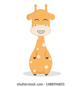 cute giraffe character with a happy expression vector illustration