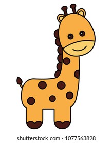 cute giraffe character icon