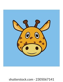 Cute giraffe character icon vector illustration 