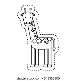 cute giraffe character icon vector illustration design