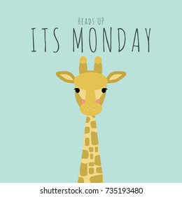 Cute giraffe colored looking straight at you. Vector illustration. Modern design.