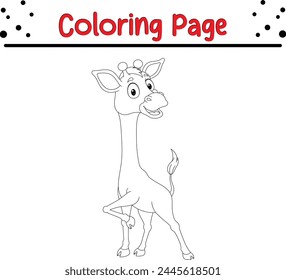 Linda jirafa para colorear página para niños. Libro para colorear animales