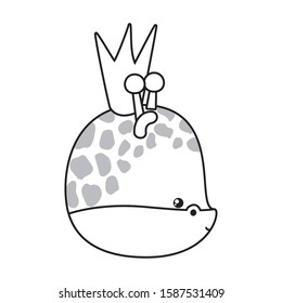 Cute giraffe with crown design, Animal zoo life nature character childhood and adorable theme Vector illustration