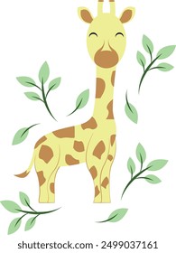 Cute giraffe design for kids bedroom, nursery, wallpaper