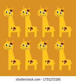 Cute Giraffe design set colorful Eps