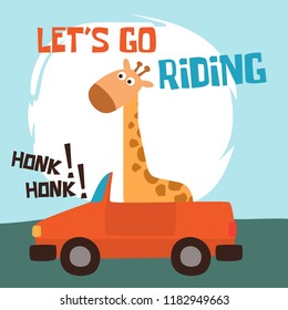 cute giraffe doodle kids, vector illustration