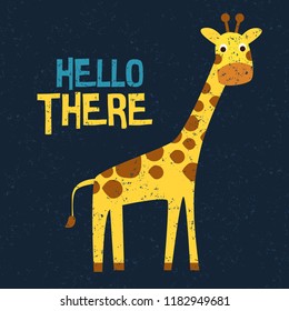 cute giraffe doodle kids, vector illustration