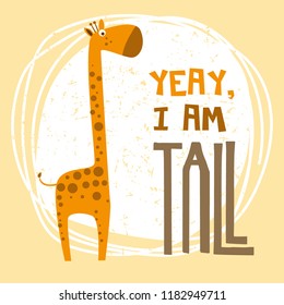 cute giraffe doodle kids, vector illustration