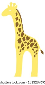 Cute Giraffe Drawing - Vector Illustration