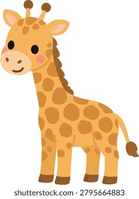 Cute Giraffe Flat Vector Illustration