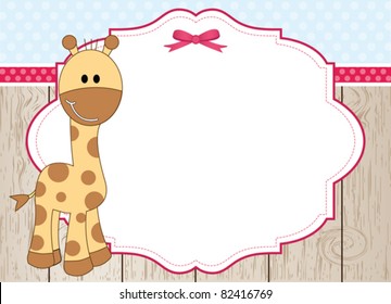 Cute giraffe frame