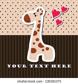 Cute giraffe greating card