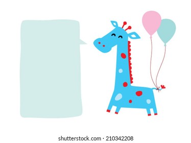 cute giraffe greeting card