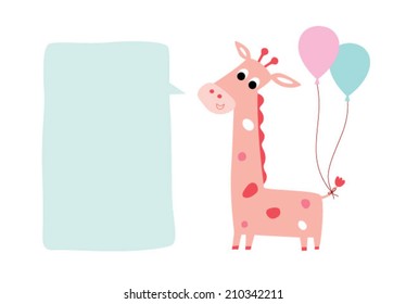 cute giraffe greeting card