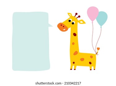 cute giraffe greeting card