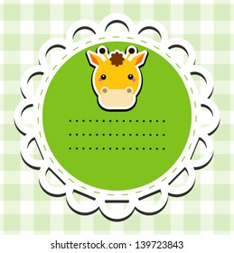 cute giraffe head cartoon with place for text