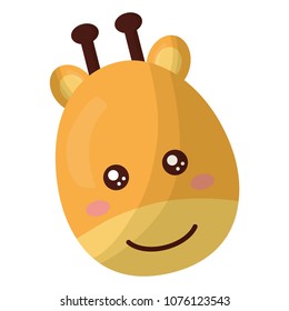 cute giraffe head character icon