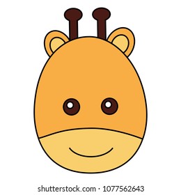 cute giraffe head character icon