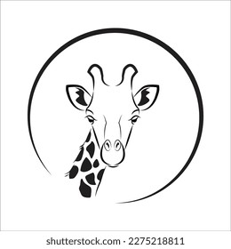 Cute Giraffe head isolated on white background. Line Art.  sketch vector illustration. Good for posters, t shirts, postcards.