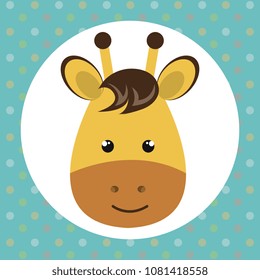 cute giraffe head tender character