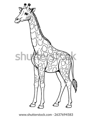 Cute giraffe Illustration Coloring Book