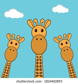 Cute Giraffe Illustration. Good to Use for sticker, image of cover book and any other