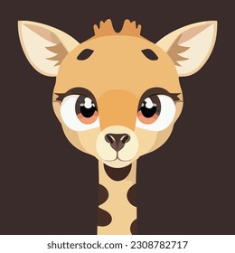 Cute giraffe illustration or icon