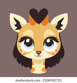 Cute giraffe illustration or icon