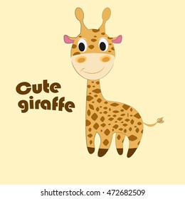 cute giraffe illustration for tee print