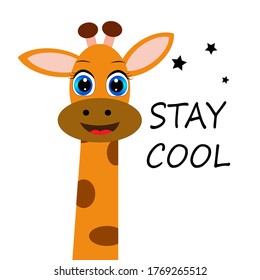 cute giraffe illustration, vector, design , greeting card